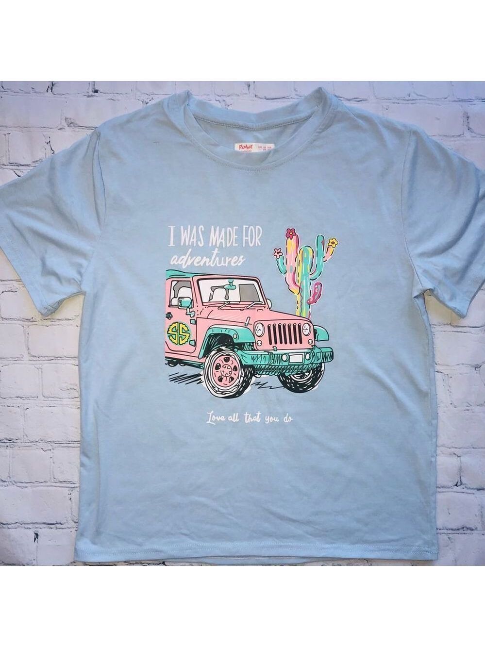 NWOT girls large (8/10) romwe SS graphic tShirt
